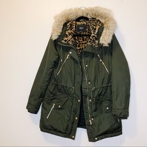Only Longline Parka with Faux Fur Trim
